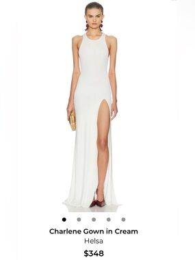HELSA Charlene Cream High-Slit Gown. Size small. NWT.